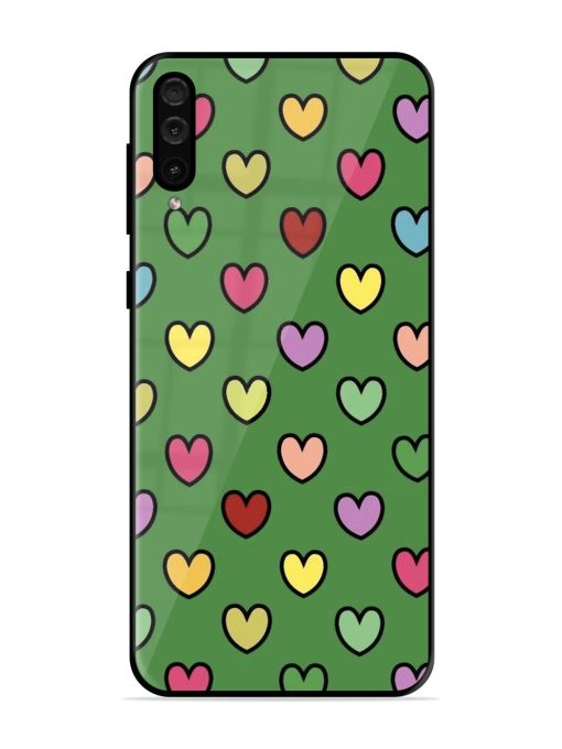 Rainbow Heart Parade Glossy Soft Edge Case for Samsung Galaxy A50 Chachhi