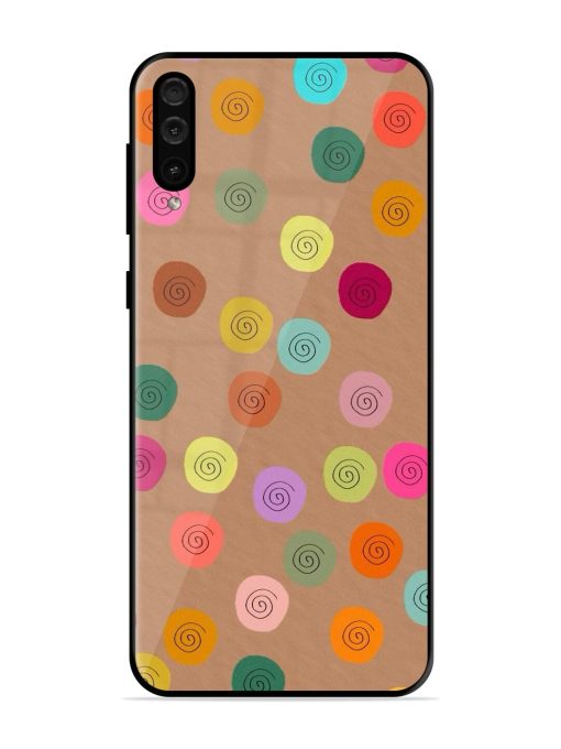 Swirly Dots On Kraft Glossy Soft Edge Case for Samsung Galaxy A50 Chachhi