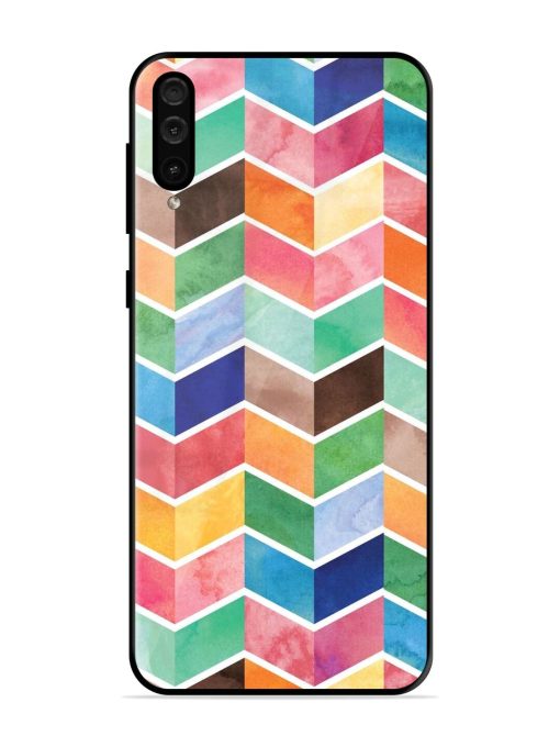 Watercolor Chevron Whimsy Glossy Soft Edge Case for Samsung Galaxy A50 Chachhi