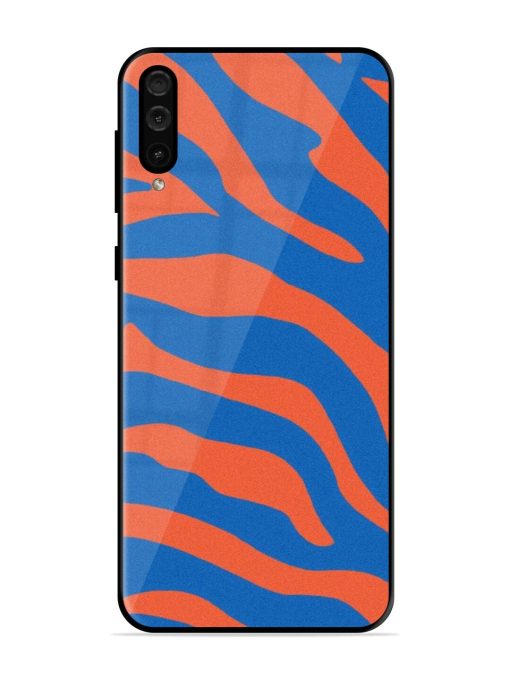 Zebra Stripes In Blue And Orange Glossy Soft Edge Case for Samsung Galaxy A50 Chachhi