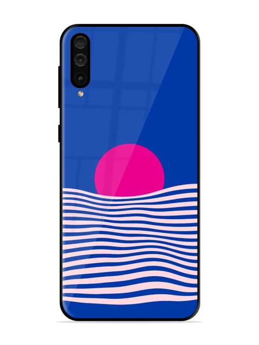 Pink Sunset Over Blue Waves Glossy Soft Edge Case for Samsung Galaxy A50 Chachhi