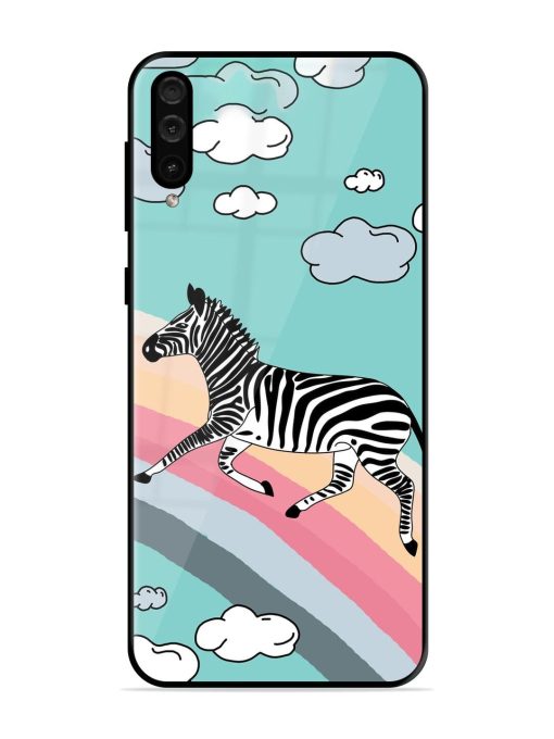 Zebra On A Rainbow Glossy Soft Edge Case for Samsung Galaxy A50 Chachhi