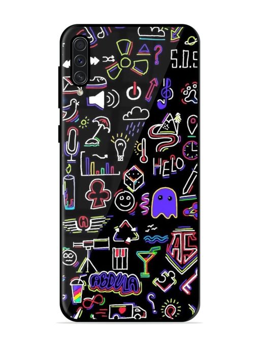 Neon Doodle Glossy Soft Edge Case for Samsung Galaxy A50S Chachhi