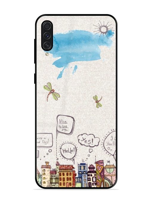 Doodle City Glossy Soft Edge Case for Samsung Galaxy A50S Chachhi