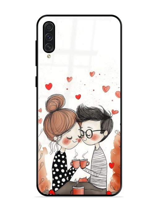 Couple Seating With Coffee Glossy Soft Edge Case for Samsung Galaxy A50S Chachhi