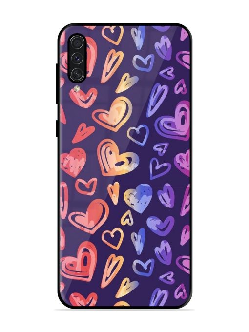 Rainbow Hearts Glossy Soft Edge Case for Samsung Galaxy A50S Chachhi