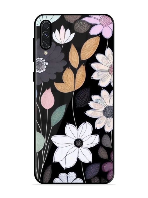 Whimsical Blooms On Black Glossy Soft Edge Case for Samsung Galaxy A50S Chachhi