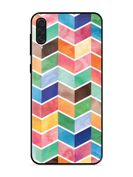 Watercolor Chevron Whimsy Glossy Soft Edge Case for Samsung Galaxy A50S Chachhi