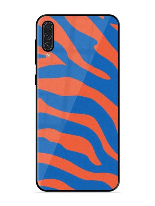 Zebra Stripes In Blue And Orange Glossy Soft Edge Case for Samsung Galaxy A50S Chachhi