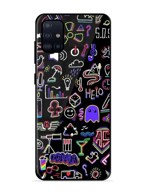 Neon Doodle Glossy Soft Edge Case for Samsung Galaxy A51 Chachhi