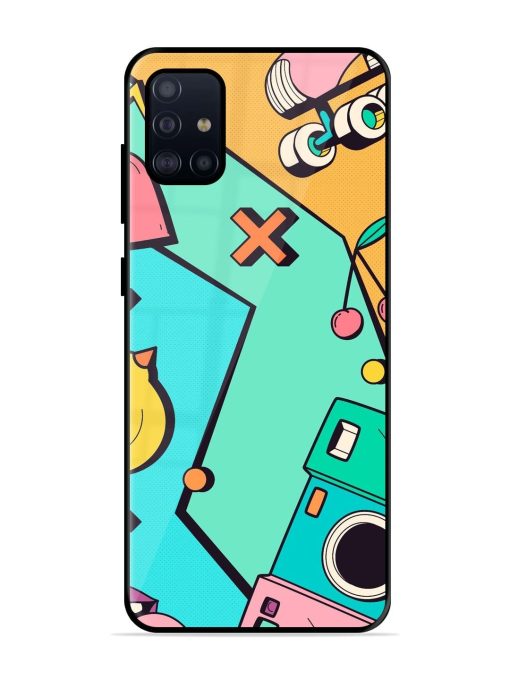 Retro Remix Glossy Soft Edge Case for Samsung Galaxy A51 Chachhi