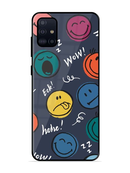 Emoticon Parade Glossy Soft Edge Case for Samsung Galaxy A51 Chachhi