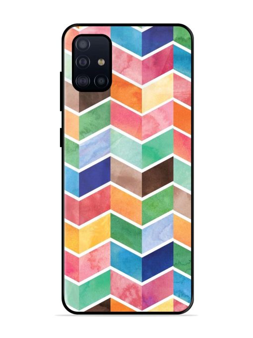 Watercolor Chevron Whimsy Glossy Soft Edge Case for Samsung Galaxy A51