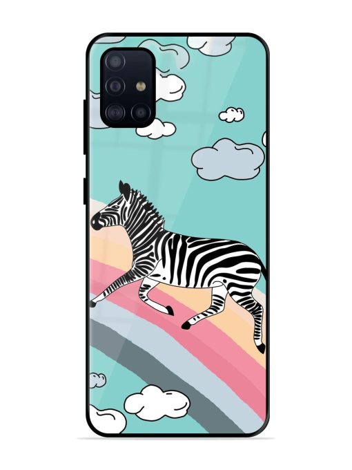 Zebra On A Rainbow Glossy Soft Edge Case for Samsung Galaxy A51 Chachhi