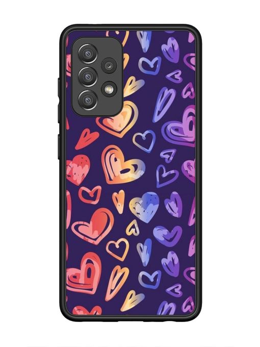 Rainbow Hearts Glossy Soft Edge Case for Samsung Galaxy A52 (5G) Chachhi