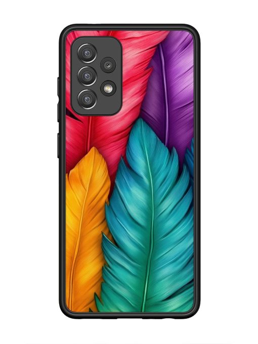 Rainbow Feathers Glossy Soft Edge Case for Samsung Galaxy A52 (5G) Chachhi