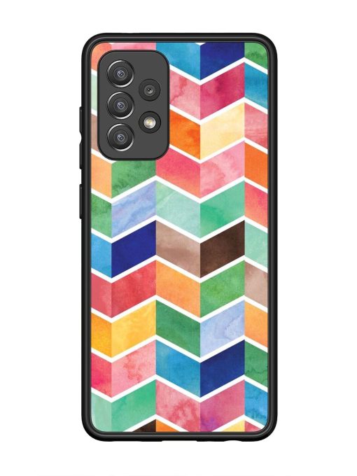 Watercolor Chevron Whimsy Glossy Soft Edge Case for Samsung Galaxy A52 (5G) Chachhi