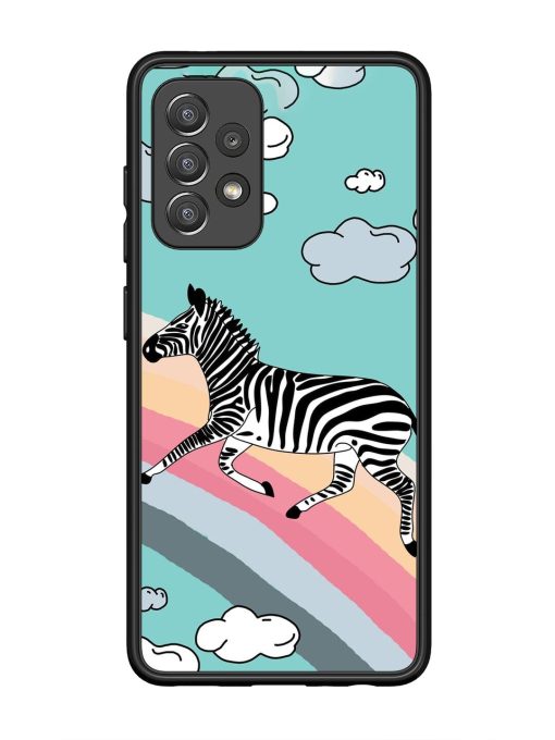 Zebra On A Rainbow Glossy Soft Edge Case for Samsung Galaxy A52 (5G) Chachhi