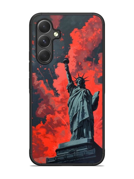 Lady Liberty'S Firework Finale Glossy Soft Edge Case for Samsung Galaxy A54 (5G) Chachhi