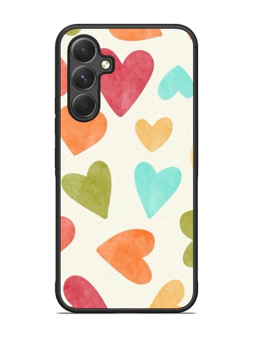 Watercolor Hearts Glossy Soft Edge Case for Samsung Galaxy A54 (5G)