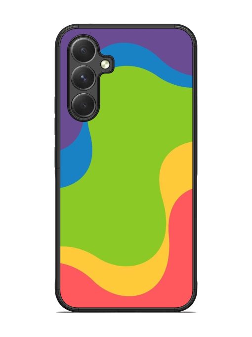 Wavy Rainbow Wonderland Glossy Soft Edge Case for Samsung Galaxy A54 (5G) Chachhi