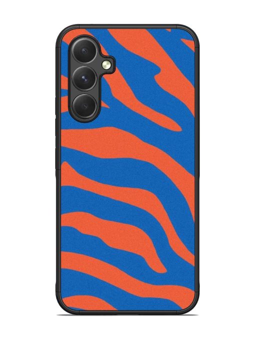 Zebra Stripes In Blue And Orange Glossy Soft Edge Case for Samsung Galaxy A54 (5G)