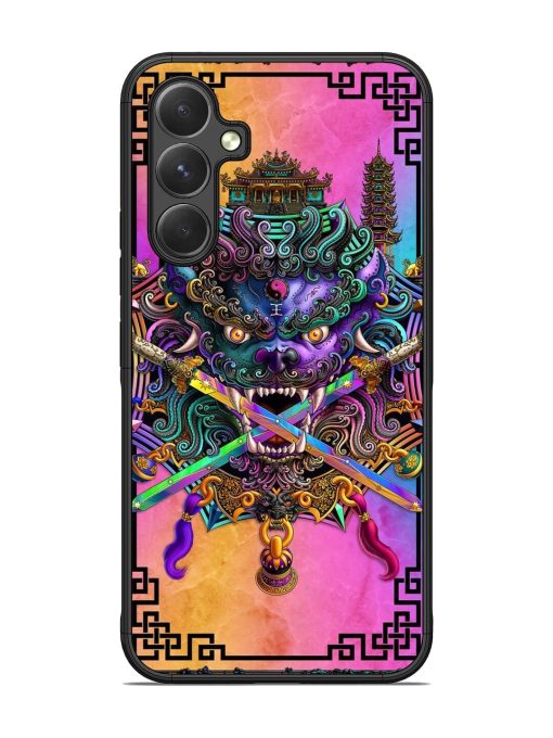 Psychedelic Fu Dog Tapestry Glossy Soft Edge Case for Samsung Galaxy A54 (5G) Chachhi