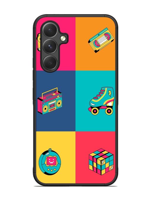 90S Throwback Grid Glossy Soft Edge Case for Samsung Galaxy A54 (5G) Chachhi