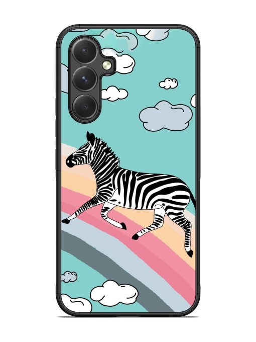 Zebra On A Rainbow Glossy Soft Edge Case for Samsung Galaxy A54 (5G) Chachhi