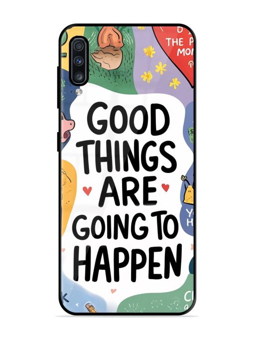 Uplifting Scribbles Glossy Soft Edge Case for Samsung Galaxy A70 Chachhi