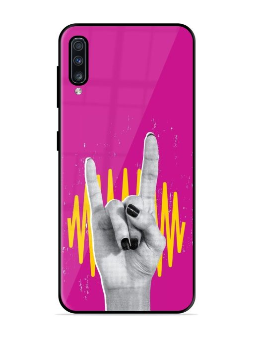 Rock Hand Glossy Soft Edge Case for Samsung Galaxy A70 Chachhi