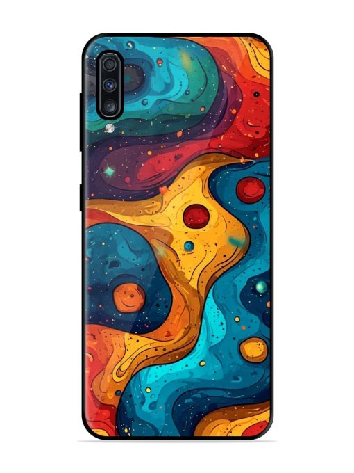 Cosmic Swirl Glossy Soft Edge Case for Samsung Galaxy A70 Chachhi