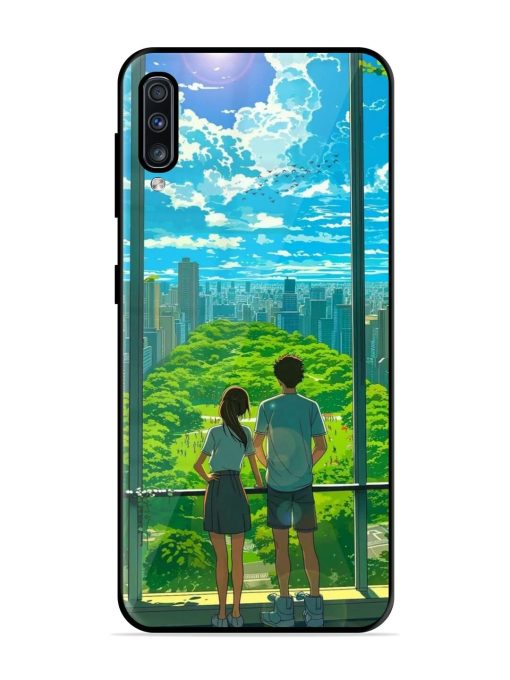 Cyberpunk Dreamscape Glossy Soft Edge Case for Samsung Galaxy A70 Chachhi