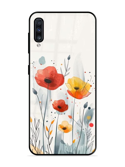 Poppy Fields Glossy Soft Edge Case for Samsung Galaxy A70 Chachhi