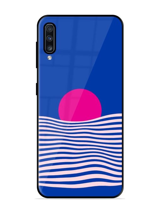 Pink Sunset Over Blue Waves Glossy Soft Edge Case for Samsung Galaxy A70 Chachhi