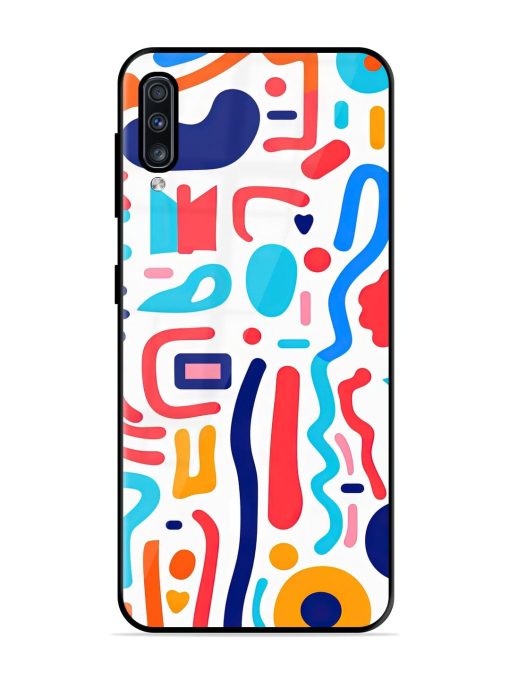 Whimsical Doodle Chaos Glossy Soft Edge Case for Samsung Galaxy A70 Chachhi