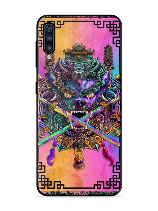 Psychedelic Fu Dog Tapestry Glossy Soft Edge Case for Samsung Galaxy A70 Chachhi