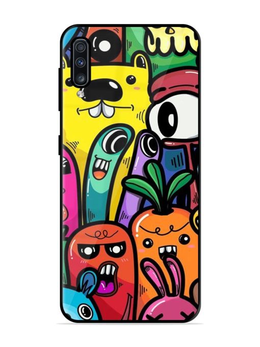 Whimsical Doodle Chaos Glossy Soft Edge Case for Samsung Galaxy A70 Chachhi