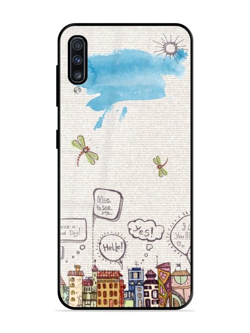 Doodle City Glossy Soft Edge Case for Samsung Galaxy A70S Chachhi