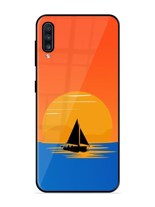 Sunset Sail Glossy Soft Edge Case for Samsung Galaxy A70S Chachhi