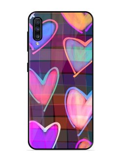 Neon Hearts Glossy Soft Edge Case for Samsung Galaxy A70S