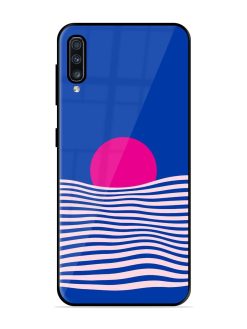 Pink Sunset Over Blue Waves Glossy Soft Edge Case for Samsung Galaxy A70S
