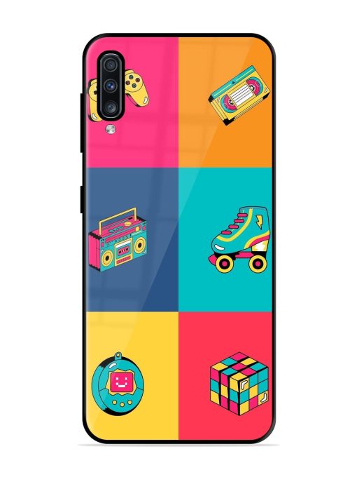 90S Throwback Grid Glossy Soft Edge Case for Samsung Galaxy A70S Chachhi