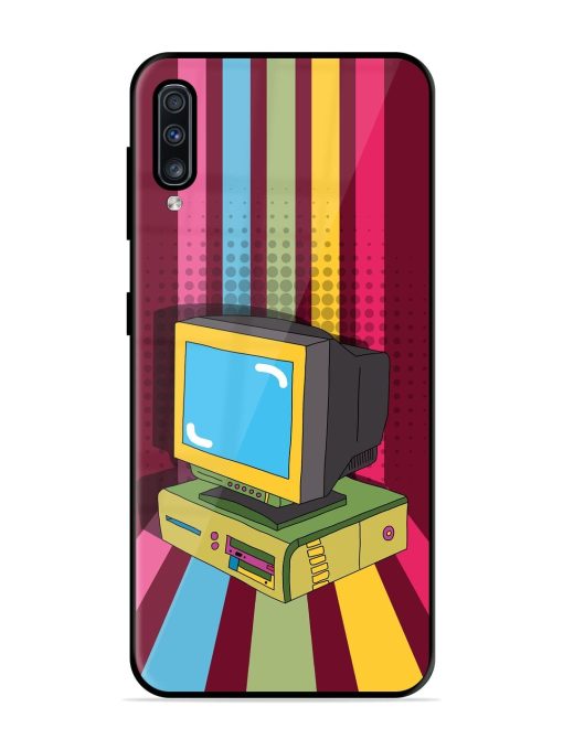 Retro Tech Vibes Glossy Soft Edge Case for Samsung Galaxy A70S