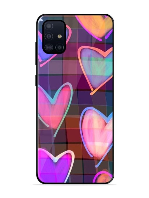 Neon Hearts Glossy Soft Edge Case for Samsung Galaxy A71 Chachhi