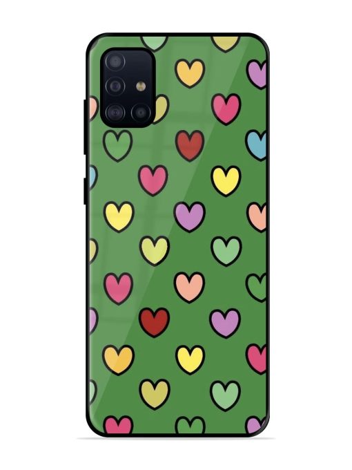 Rainbow Heart Parade Glossy Soft Edge Case for Samsung Galaxy A71 Chachhi