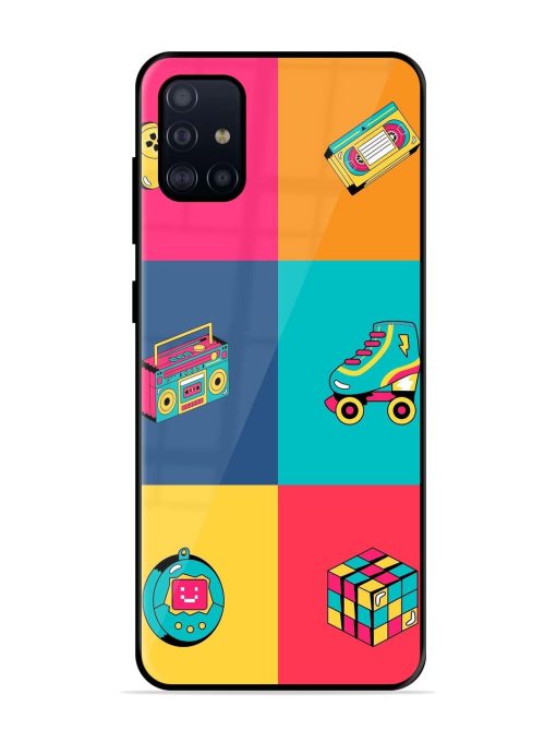 90S Throwback Grid Glossy Soft Edge Case for Samsung Galaxy A71 Chachhi