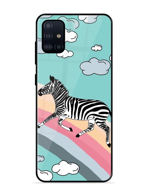 Zebra On A Rainbow Glossy Soft Edge Case for Samsung Galaxy A71 Chachhi