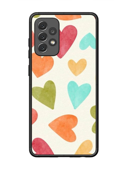 Watercolor Hearts Glossy Soft Edge Case for Samsung Galaxy A72 Chachhi