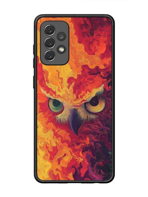 Fiery Owl Glossy Soft Edge Case for Samsung Galaxy A72 Chachhi